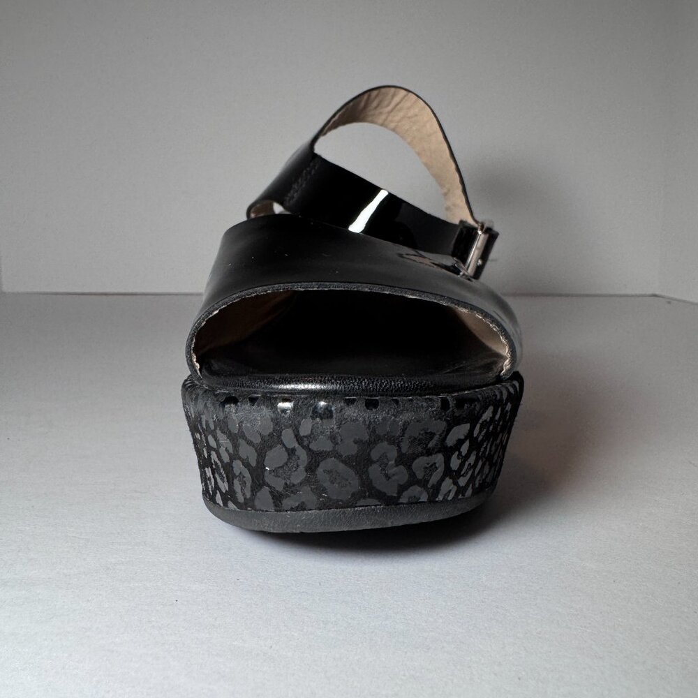 AGL Black Block Heel Patent Leather with Black Leopard Print, size US 6.5 - Picture 6 of 16